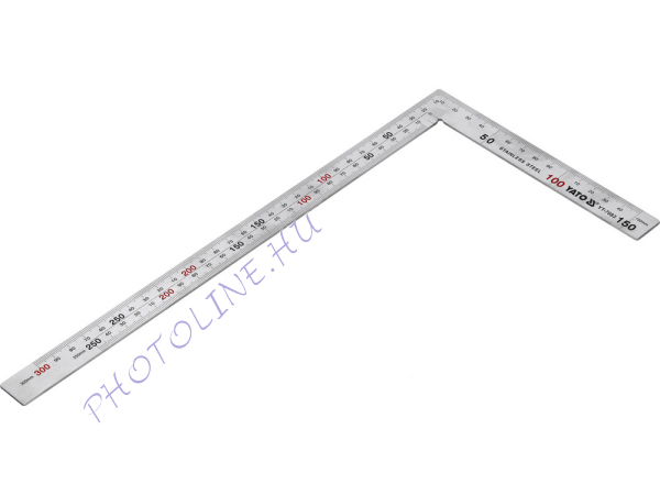 Asztalos derékszög 300 x 150 mm inox (Yato)