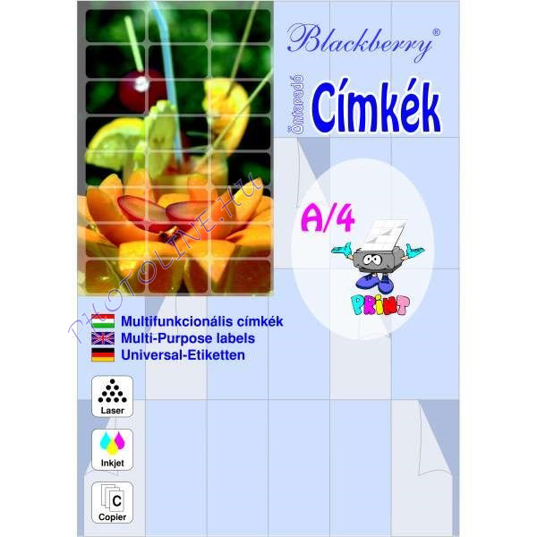 Öntapadó etikett, A4, 100 ív, 70*67,7mm - 12 címke/ív