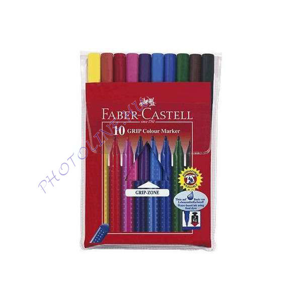 Filctoll 10 db-os, grip markolattal, FABER-CASTELL