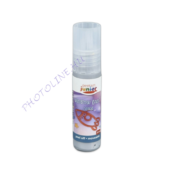 Üvegmatrica festék kontúr, Pentart, 20ml, ezüst