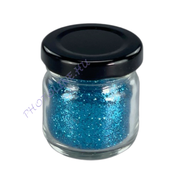 Glitterpor, 30 ml, középkék