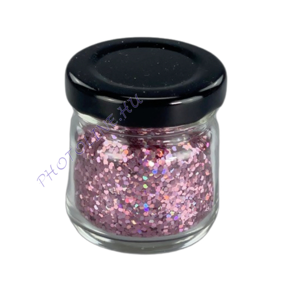 Glitterpor, 30 ml, pink (nagy csillámok)