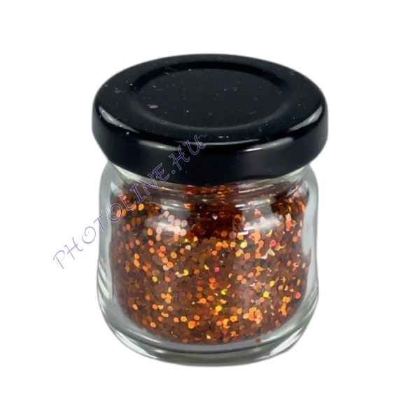 Glitterpor, 30 ml, vörösréz (nagy csillámok)