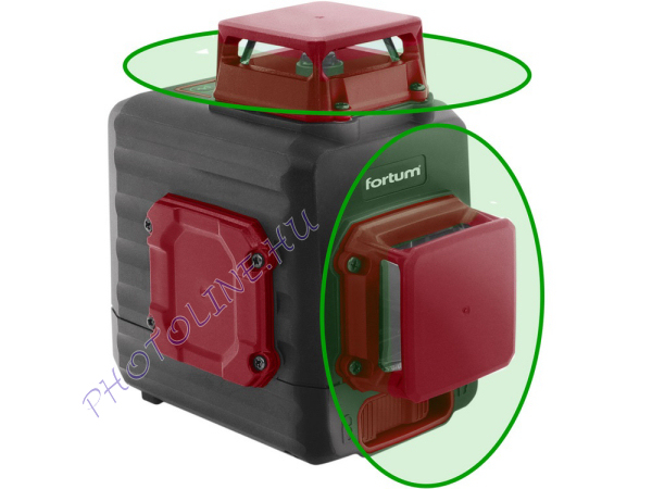 Automatikus lézeres vízszintező, ZÖLD, 2D (2×360°) pontosság: 0,3mm/1m, 1/4 és 5/8 menet