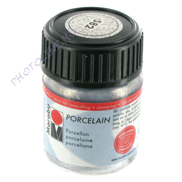 Marabu Porcelánfesték glitter EZÜST 15ml