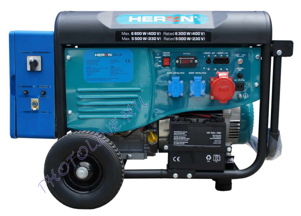 HERON 420 BLUE, háromfázisú, 6 kVA-es, távindítóval felszerelt áramfejlesztő