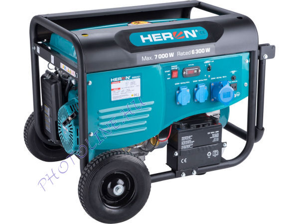 Heron 8896421 benzinmotoros áramfejlesztő, max 6800 W, egyfázisú (EGM-68 AVR-1E), önindítós