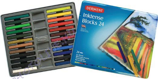 Derwent inktense blocks - tinta krétarudak 24 db, fémdobozos