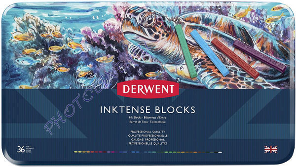 Derwent inktense blocks - tinta krétarudak 36 db, fémdobozos