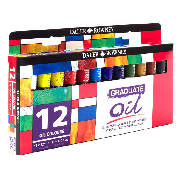 Daler-Rowney Graduate 12 színű olajfesték készlet (22 ml x 12db)