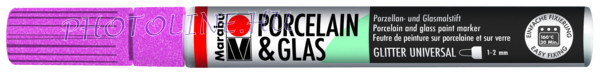 Porcelán & Üveg filctoll GLITTER RÓZSA 1-2mm (kifutó)