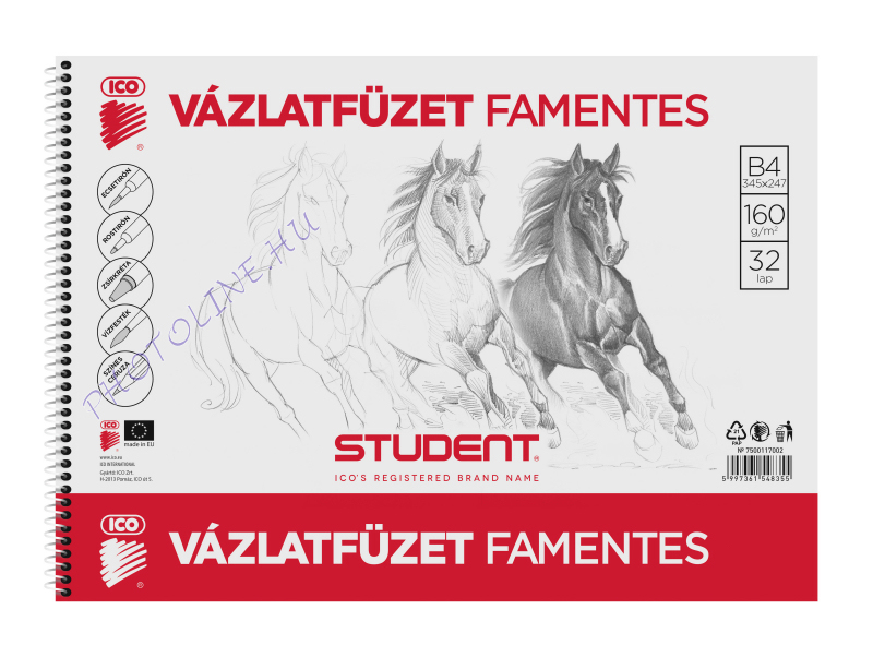 Student Ico vázlatfüzet famentes B4