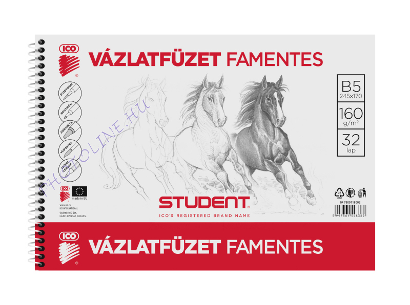 Student Ico vázlatfüzet famentes B5