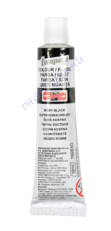 Koh-i-noor tubusos tempera, csontfekete, 16 ml