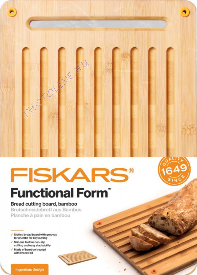 Fiskars Functional Form bambusz kenyér vágódeszka (1059230)