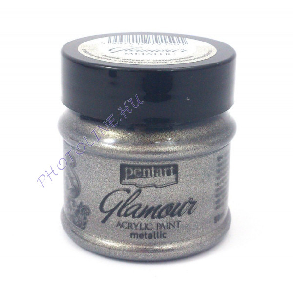 Glamour metál akrilfesték 50 ml ezüstfekete