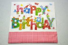 Decoupage Szalvéta Happy Birthday