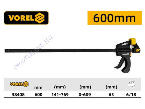 Gyorsszorító 600 mm (egykezes)